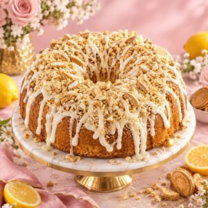 Lemon Crunch Bundt Cake With Golden Oreo Pieces