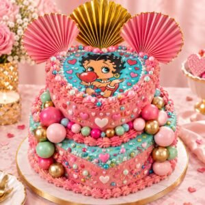 Double Stacked Heart Shaped Cake