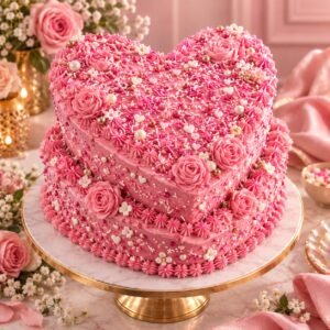 Double Stacked Heart Shaped Cake