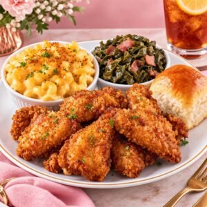 Fried Chicken Wing Dinner Plate (1 meat + 2 sides + bread)