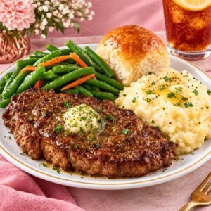 Steak Dinner Plate (1 meat + 2 sides + bread)