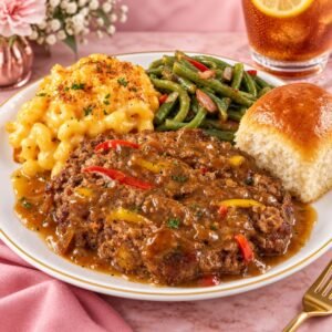 Meatloaf Dinner Plate (1 meat + 2 sides + bread)